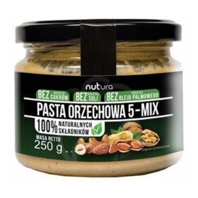 Pasta Orzechowa MIX 5 Orzechów Bezglutenowa 250 g