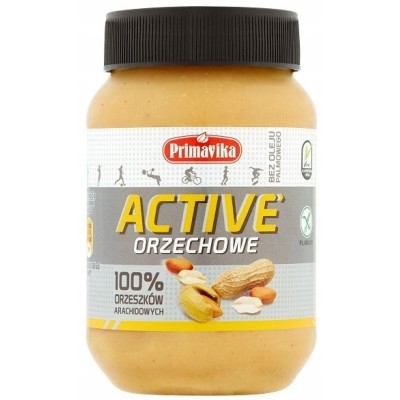 Pasta Orzechowa Active– 100% Orzeszków Arachidowych Bezglutenowa 470 g