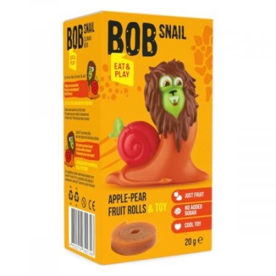 Bob Snail Przekąska Bezglutenowa jabłko-gruszka z zabawką 20 g
